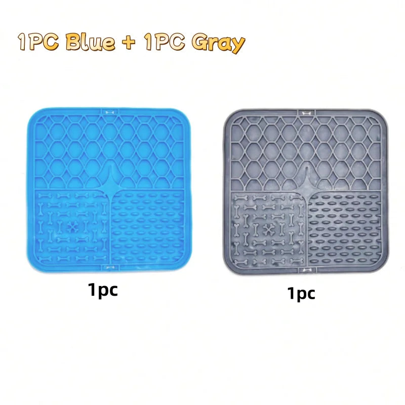 Pet Slow Feeder Lick Mat - Calming Silicone Bath & Snack Mat - PAW Bolt