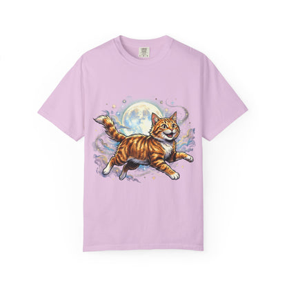 Moonlit Ginger Cat T-Shirt — Playful Orange Tabby Illustration Tee
