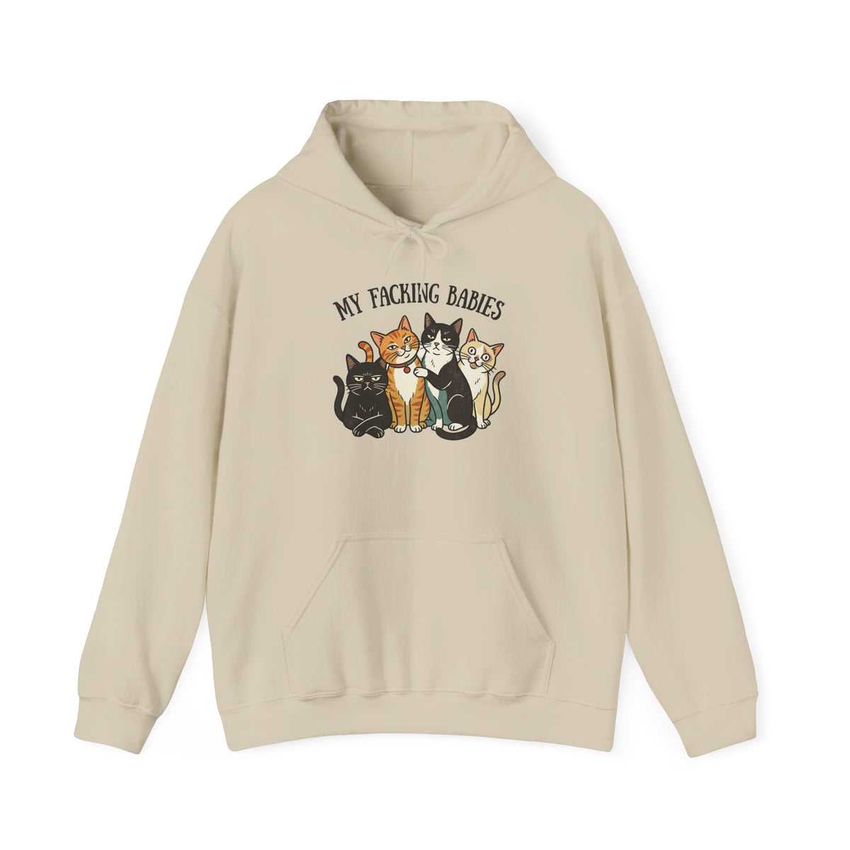 Cat Hoodie - "My Faching Babies" Cute Cat Family Pullover for Cat Lovers