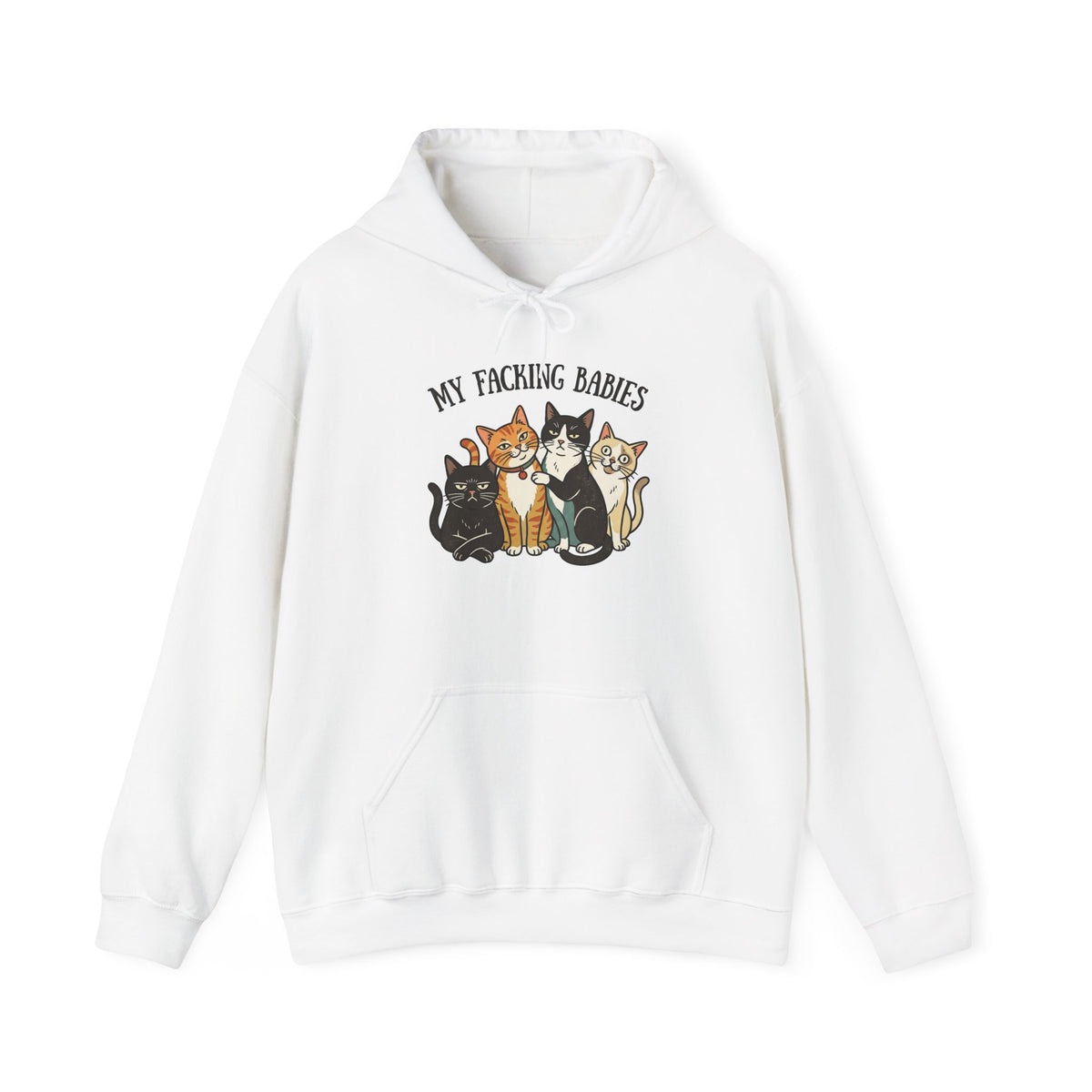 Cat Hoodie - "My Faching Babies" Cute Cat Family Pullover for Cat Lovers