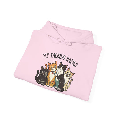 Cat Hoodie - "My Faching Babies" Cute Cat Family Pullover for Cat Lovers