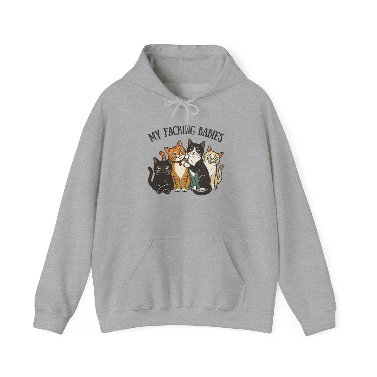 Cat Hoodie - "My Faching Babies" Cute Cat Family Pullover for Cat Lovers