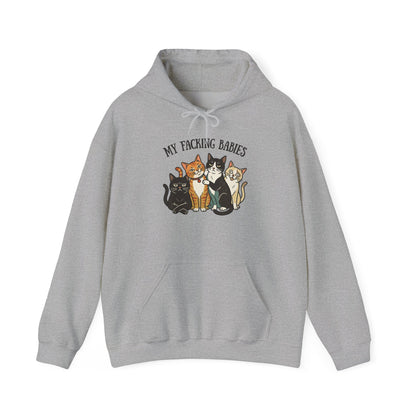 Cat Hoodie - "My Faching Babies" Cute Cat Family Pullover for Cat Lovers
