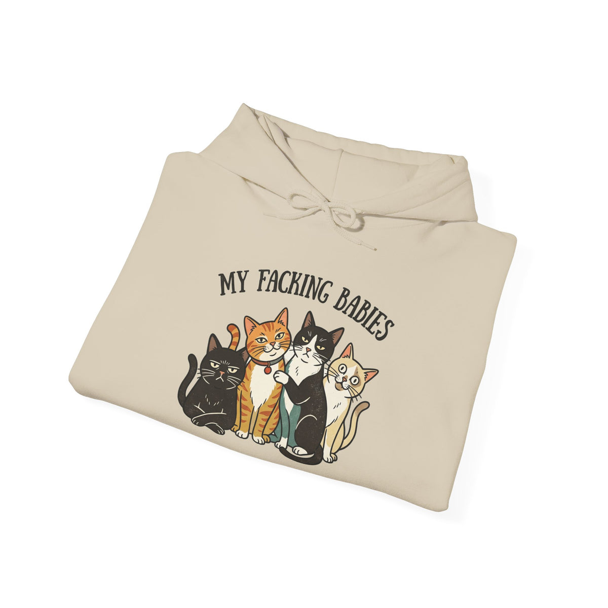 Cat Hoodie - "My Faching Babies" Cute Cat Family Pullover for Cat Lovers