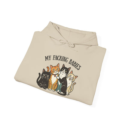 Cat Hoodie - "My Faching Babies" Cute Cat Family Pullover for Cat Lovers