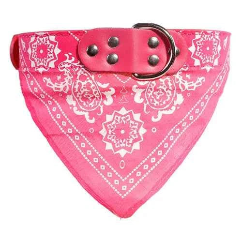 Adjustable Dog Bandana- Leather- Printed Soft Collar For Dog -Sizes S-XL-Scarf Collar For Chihuahua Puppy Pet Neckerchief-Collars/Leashes - PAW Bolt