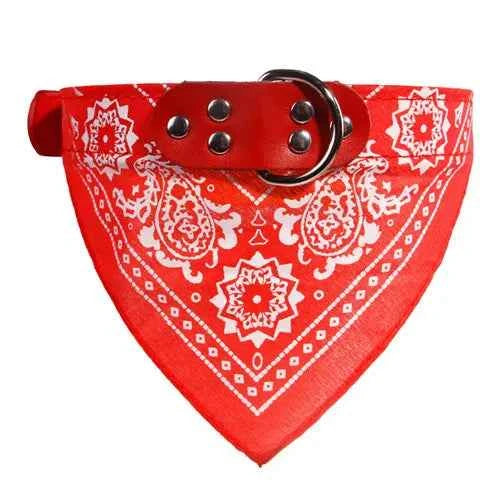 Adjustable Dog Bandana- Leather- Printed Soft Collar For Dog -Sizes S-XL-Scarf Collar For Chihuahua Puppy Pet Neckerchief-Collars/Leashes - PAW Bolt