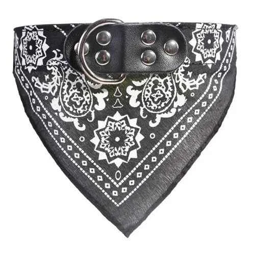 Adjustable Dog Bandana- Leather- Printed Soft Collar For Dog -Sizes S-XL-Scarf Collar For Chihuahua Puppy Pet Neckerchief-Collars/Leashes - PAW Bolt