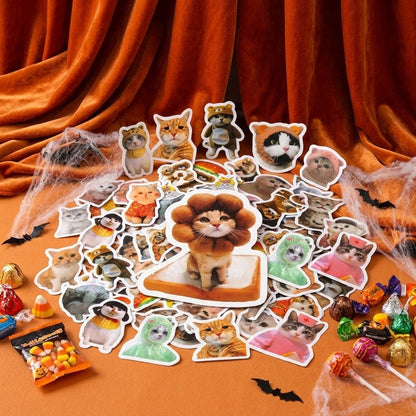 10/50/100pcs Funny Cat Stickers Cartoon Cute Decals Toy Stationery Guitar Phone Bicycle Laptop Luggage Car Graffiti Kids Sticker