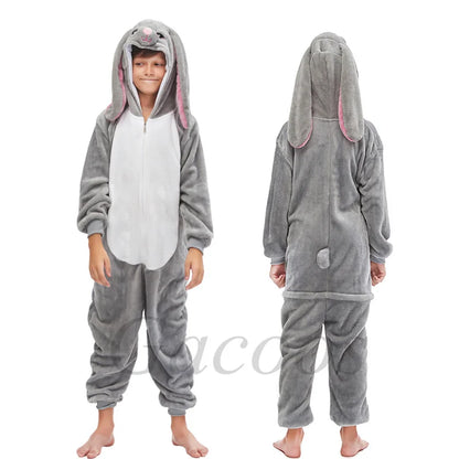 New Kigurumi Cat Onesie Kids Unicorn Pajamas for Children Animal Cartoon Blanket Sleepers Baby Costume Winter Boy Girl Jumspuit