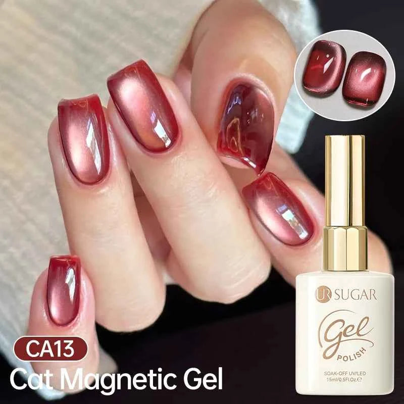 UR SUGAR 15ml Cat Magnetic Gel Nail Polish 30 Colors Semi Permanent Magnetic Gel UV/LED Soak Off Painting Vanrish Design - PAW Bolt