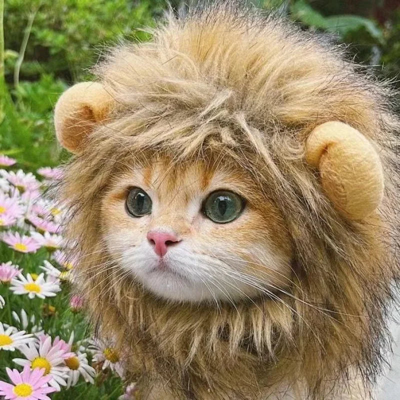 Lion Mane Wig for Dogs and Cats – Adjustable Halloween Costume Headpiece