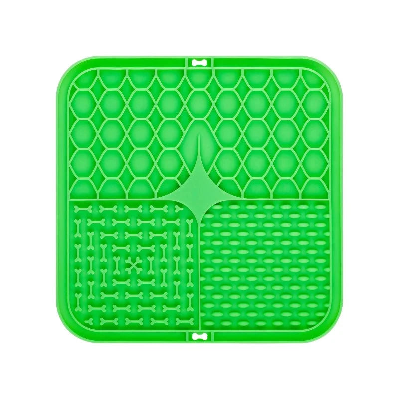 Pet Slow Feeder Lick Mat - Calming Silicone Bath & Snack Mat - PAW Bolt