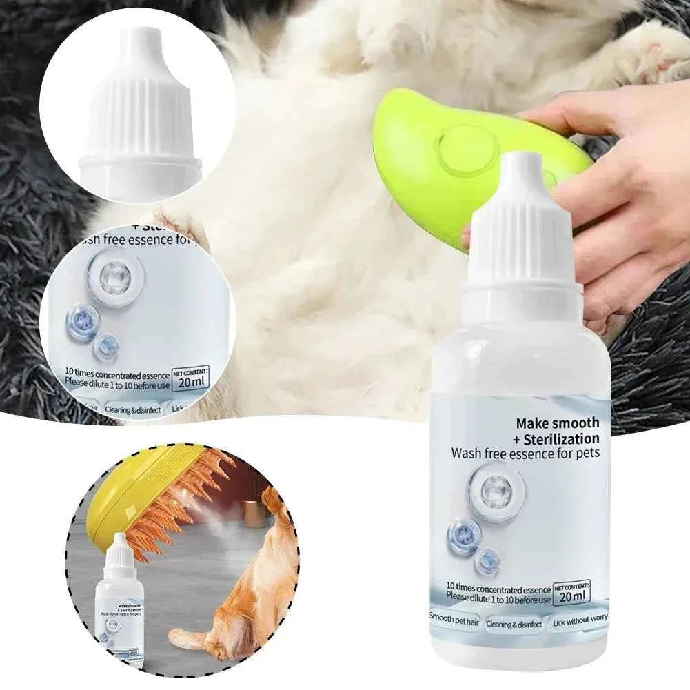 3-5pcs Cat Steam Brush Wash Free Essence Hair Serum Animal Grooming Essence Cat Dog Depilation for Cat Steamy Brush Pet Cleaning - PAW Bolt