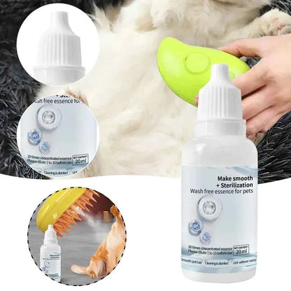 3-5pcs Cat Steam Brush Wash Free Essence Hair Serum Animal Grooming Essence Cat Dog Depilation for Cat Steamy Brush Pet Cleaning - PAW Bolt