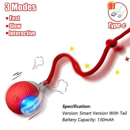 Interactive Automatic Cat Ball Toy – Rechargeable Rolling Mouse Toy for Cats & Dogs