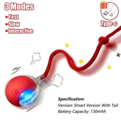 Interactive Automatic Cat Ball Toy – Rechargeable Rolling Mouse Toy for Cats & Dogs