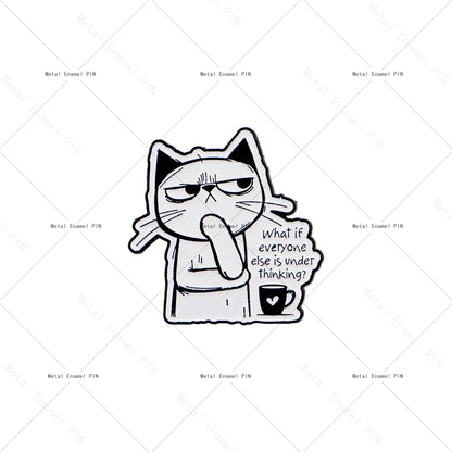 Van Gogh Starry Night Cat Enamel Brooches Cute Cat Lapel Pins Badge on Backpack Costume Accessories Fashion Jewelry Gifts