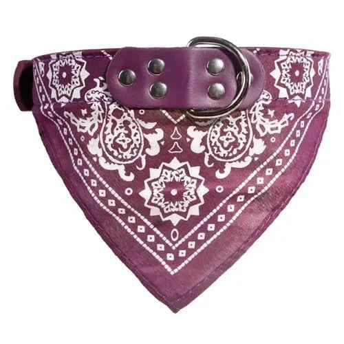 Adjustable Dog Bandana- Leather- Printed Soft Collar For Dog -Sizes S-XL-Scarf Collar For Chihuahua Puppy Pet Neckerchief-Collars/Leashes - PAW Bolt