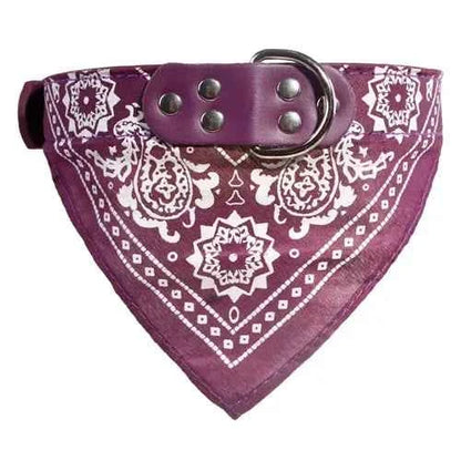 Adjustable Dog Bandana- Leather- Printed Soft Collar For Dog -Sizes S-XL-Scarf Collar For Chihuahua Puppy Pet Neckerchief-Collars/Leashes - PAW Bolt