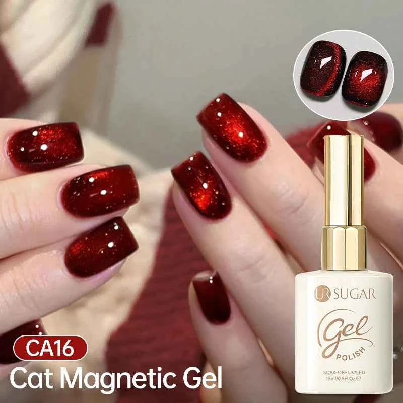 UR SUGAR 15ml Cat Magnetic Gel Nail Polish 30 Colors Semi Permanent Magnetic Gel UV/LED Soak Off Painting Vanrish Design - PAW Bolt