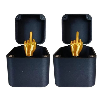 Funny Middle Finger in a Box – Novelty Desk Decor & Gag Gift for Office, Home, Halloween & Birthdays
