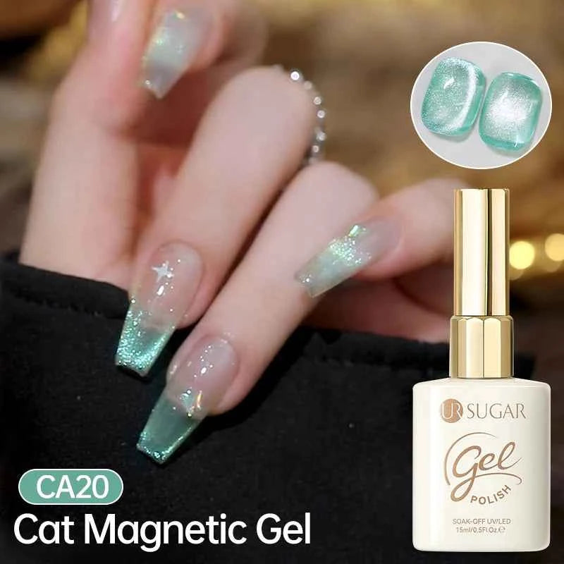 UR SUGAR 15ml Cat Magnetic Gel Nail Polish 30 Colors Semi Permanent Magnetic Gel UV/LED Soak Off Painting Vanrish Design - PAW Bolt