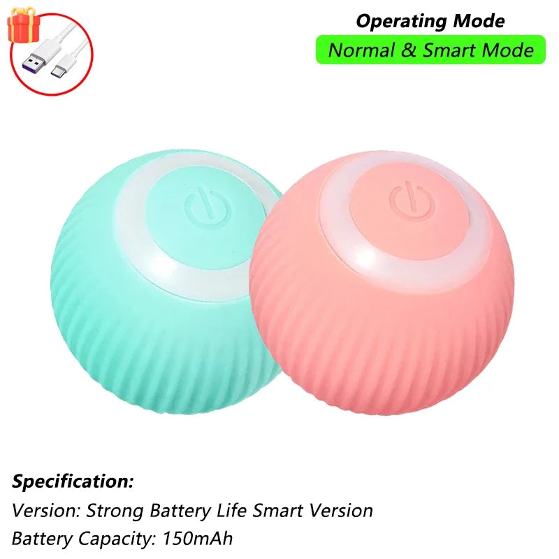 Cat Interactive Ball Toy Automatic Rolling Ball Faux Tail Rechargeable Smart Pet Electric Toy - PAW Bolt