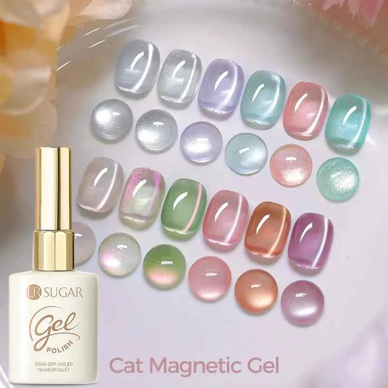 UR SUGAR 15ml Cat Magnetic Gel Nail Polish 30 Colors Semi Permanent Magnetic Gel UV/LED Soak Off Painting Vanrish Design - PAW Bolt