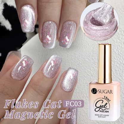 UR SUGAR 15ml Cat Magnetic Gel Nail Polish 30 Colors Semi Permanent Magnetic Gel UV/LED Soak Off Painting Vanrish Design - PAW Bolt