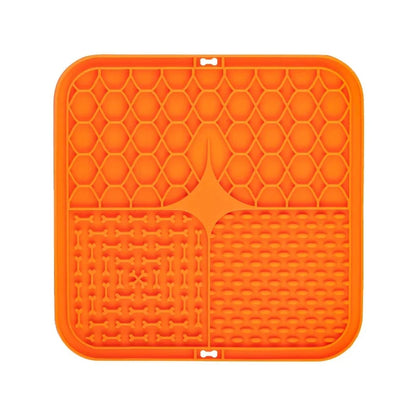 Pet Slow Feeder Lick Mat - Calming Silicone Bath & Snack Mat - PAW Bolt