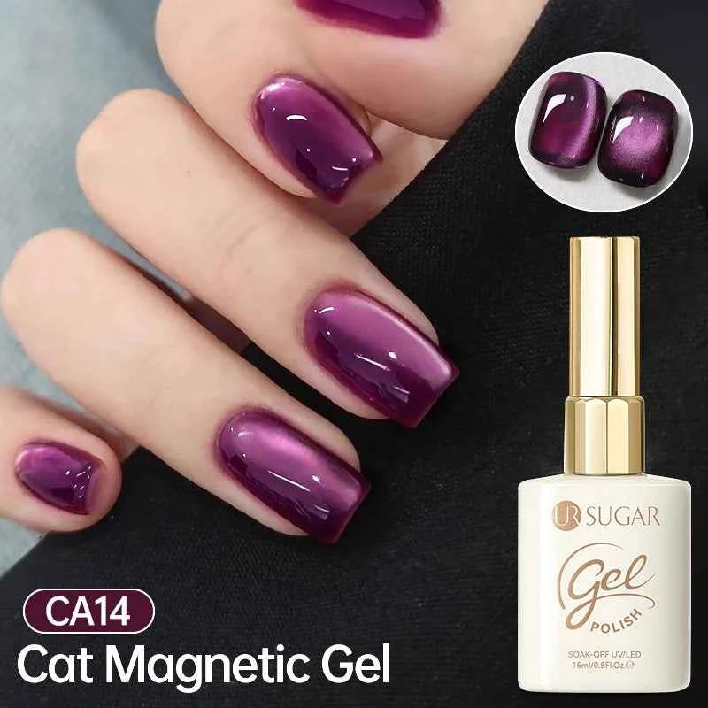 UR SUGAR 15ml Cat Magnetic Gel Nail Polish 30 Colors Semi Permanent Magnetic Gel UV/LED Soak Off Painting Vanrish Design - PAW Bolt