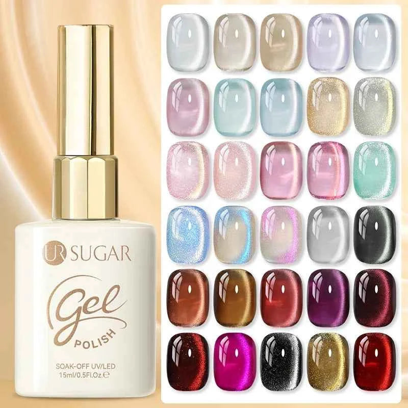 UR SUGAR 15ml Cat Magnetic Gel Nail Polish 30 Colors Semi Permanent Magnetic Gel UV/LED Soak Off Painting Vanrish Design - PAW Bolt