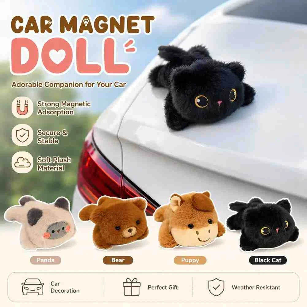 PurrRide™ Plush Cat 🐱🚗 — Cute Magnetic Car Companion