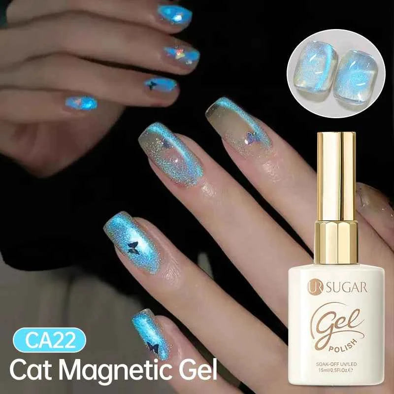 UR SUGAR 15ml Cat Magnetic Gel Nail Polish 30 Colors Semi Permanent Magnetic Gel UV/LED Soak Off Painting Vanrish Design - PAW Bolt