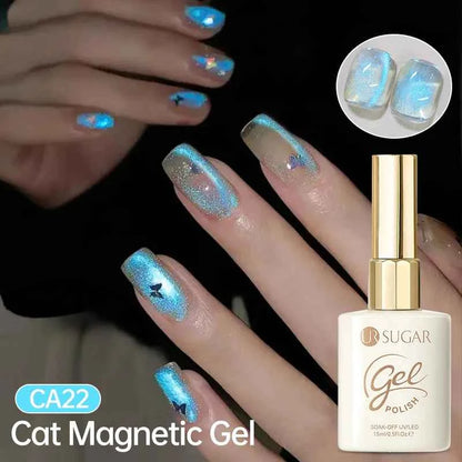 UR SUGAR 15ml Cat Magnetic Gel Nail Polish 30 Colors Semi Permanent Magnetic Gel UV/LED Soak Off Painting Vanrish Design - PAW Bolt