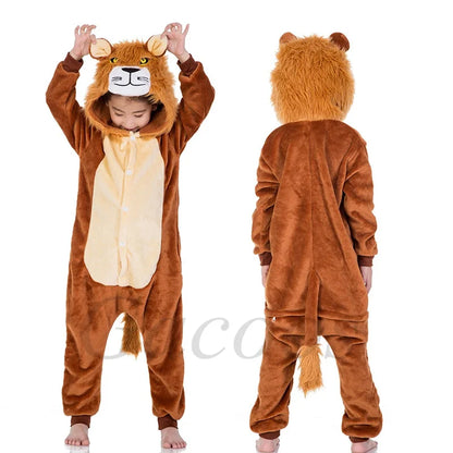 New Kigurumi Cat Onesie Kids Unicorn Pajamas for Children Animal Cartoon Blanket Sleepers Baby Costume Winter Boy Girl Jumspuit