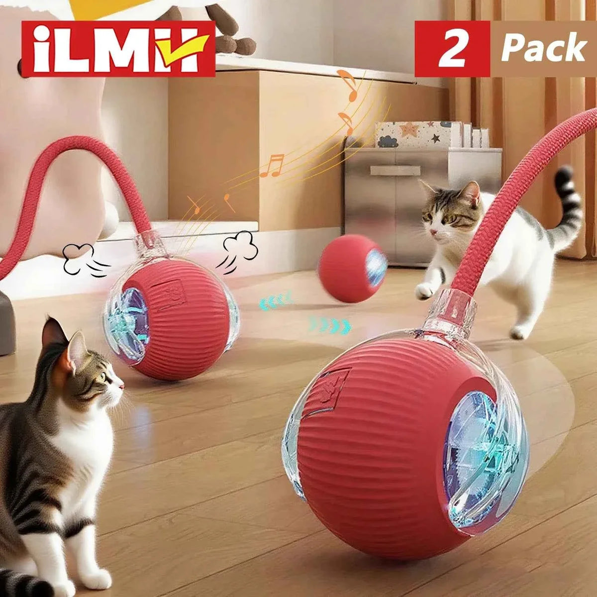 Cat Interactive Ball Toy Automatic Rolling Ball Faux Tail Rechargeable Smart Pet Electric Toy - PAW Bolt
