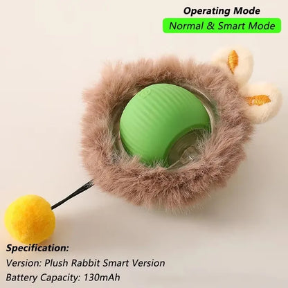 Cat Interactive Ball Toy Automatic Rolling Ball Faux Tail Rechargeable Smart Pet Electric Toy - PAW Bolt
