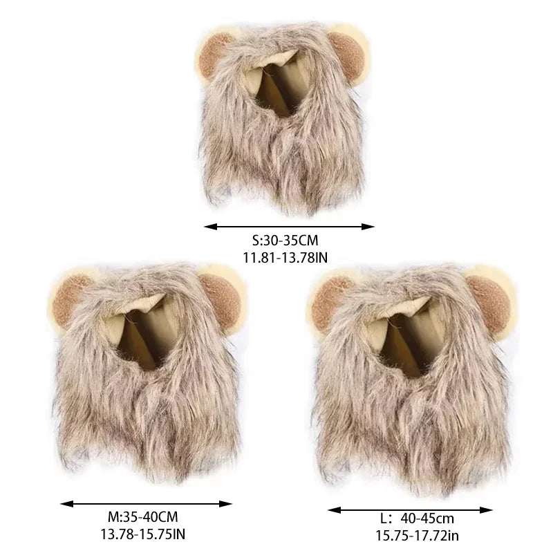 Lion Mane Wig for Dogs and Cats – Adjustable Halloween Costume Headpiece