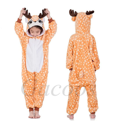 New Kigurumi Cat Onesie Kids Unicorn Pajamas for Children Animal Cartoon Blanket Sleepers Baby Costume Winter Boy Girl Jumspuit