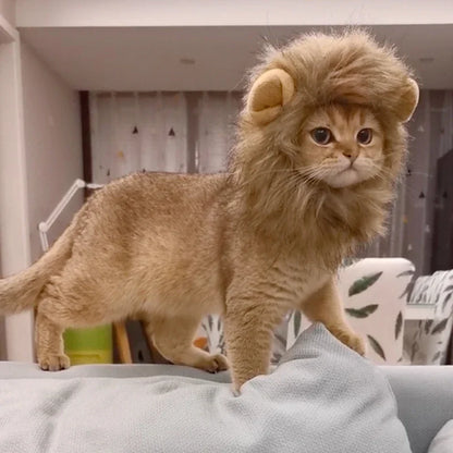 Lion Mane Wig for Dogs and Cats – Adjustable Halloween Costume Headpiece