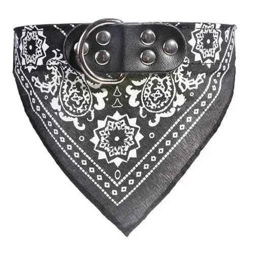 Adjustable Dog Bandana- Leather- Printed Soft Collar For Dog -Sizes S-XL-Scarf Collar For Chihuahua Puppy Pet Neckerchief-Collars/Leashes - PAW Bolt