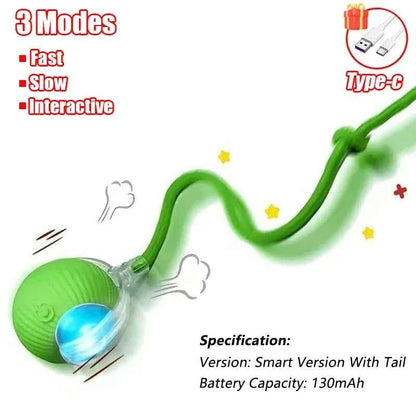 Interactive Automatic Cat Ball Toy – Rechargeable Rolling Mouse Toy for Cats & Dogs