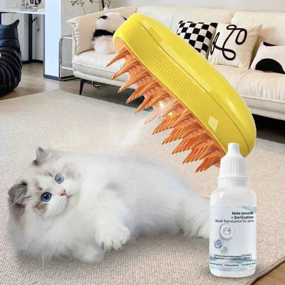 3-5pcs Cat Steam Brush Wash Free Essence Hair Serum Animal Grooming Essence Cat Dog Depilation for Cat Steamy Brush Pet Cleaning - PAW Bolt