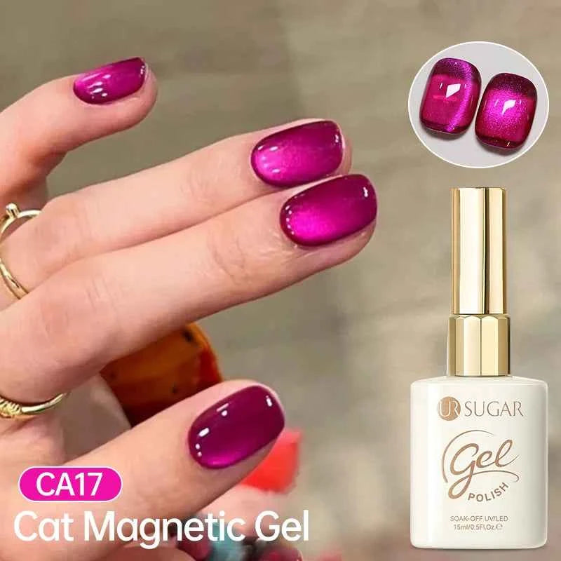 UR SUGAR 15ml Cat Magnetic Gel Nail Polish 30 Colors Semi Permanent Magnetic Gel UV/LED Soak Off Painting Vanrish Design - PAW Bolt