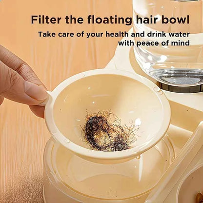 2-in-1 Large Pet Feeder & Water Dispenser, Dry Wet Separation, Durable Plastic, Transparent, No Battery, For Cats Dogs Travel - PAW Bolt