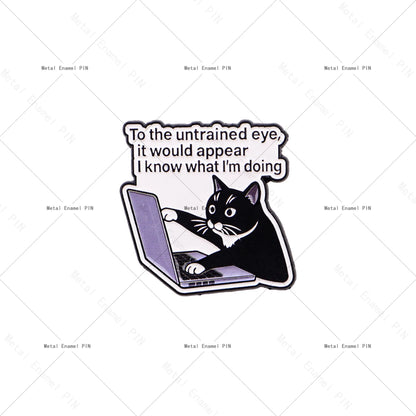 Van Gogh Starry Night Cat Enamel Brooches Cute Cat Lapel Pins Badge on Backpack Costume Accessories Fashion Jewelry Gifts