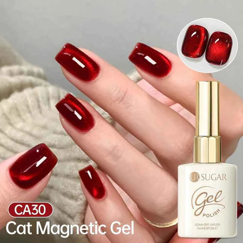 UR SUGAR 15ml Cat Magnetic Gel Nail Polish 30 Colors Semi Permanent Magnetic Gel UV/LED Soak Off Painting Vanrish Design - PAW Bolt
