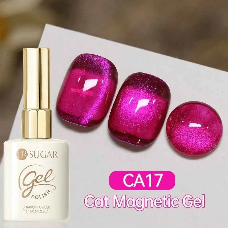 UR SUGAR 15ml Cat Magnetic Gel Nail Polish 30 Colors Semi Permanent Magnetic Gel UV/LED Soak Off Painting Vanrish Design - PAW Bolt
